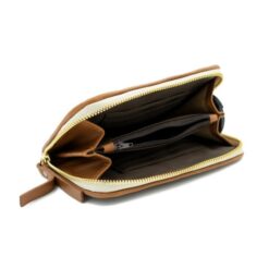 Brown reed and leather wallet - Image 3