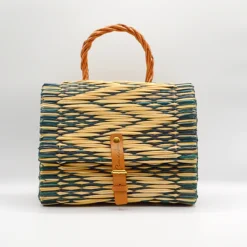 Pasta de Junco Zig-Zag Verde