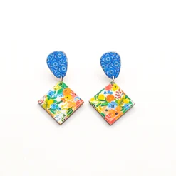 Azulejo and Flowers Earrings