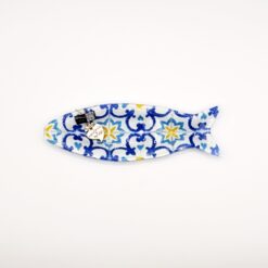 Alternative view of Sardine Serving Dish in Blue-and-White Tiled Glass