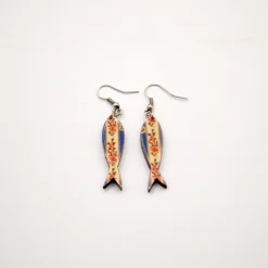 Brincos sardinha Chita azul claro